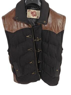 Mens Omavi Clothing Co Red Tag Puffer Vest Brown Black Size 2X